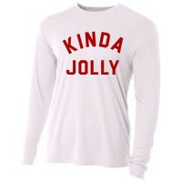 Kinda Jolly Funny Christmas Holiday Cooling Performance Long Sleeve Crew