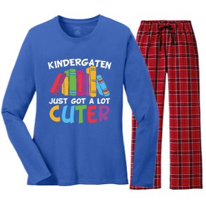 Kindergarten Just Got A Lot Cuter Cute Kindergarten Great Gift Women's Long Sleeve Flannel Pajama Set 