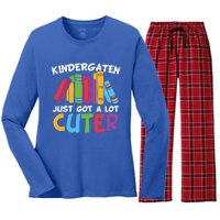 Kindergarten Just Got A Lot Cuter Cute Kindergarten Great Gift Women's Long Sleeve Flannel Pajama Set 