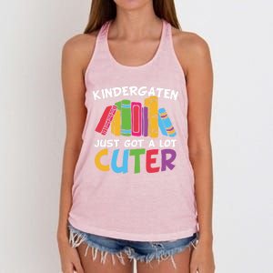 Kindergarten Just Got A Lot Cuter Cute Kindergarten Great Gift Women's Knotted Racerback Tank