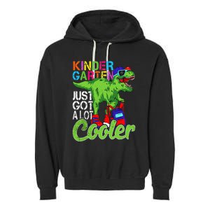 kindergarten just got cooler dinosaur back to school Garment-Dyed Fleece Hoodie