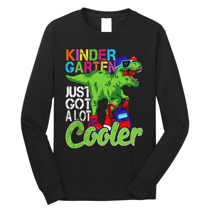 kindergarten just got cooler dinosaur back to school Long Sleeve Shirt