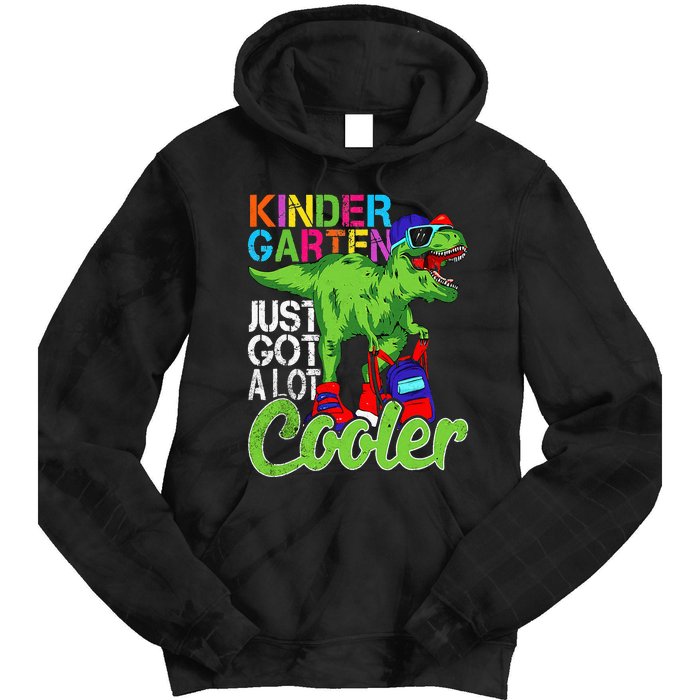 kindergarten just got cooler dinosaur back to school Tie Dye Hoodie