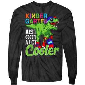 kindergarten just got cooler dinosaur back to school Tie-Dye Long Sleeve Shirt