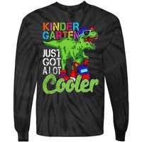 kindergarten just got cooler dinosaur back to school Tie-Dye Long Sleeve Shirt