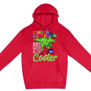 kindergarten just got cooler dinosaur back to school Premium Pullover Hoodie