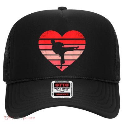 Karate Judo Heart Valentine Martial Art High Crown Mesh Back Trucker Hat