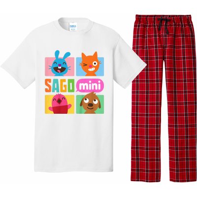 K.I.D.S Jack Jinja Robin And Harvey Grid Funny Cartoon Face Emotional Pajama Set