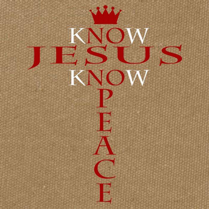 Know Jesus Know Peace Religious Christ Christian Cotton Canvas Backpack