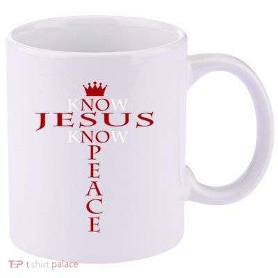 Know Jesus Know Peace Religious Christ Christian 11oz C Handle Ceramic Mug