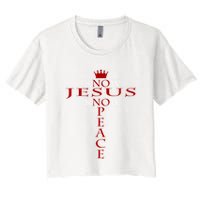 Know Jesus Know Peace Religious Christ Christian Women's Crop Top Tee