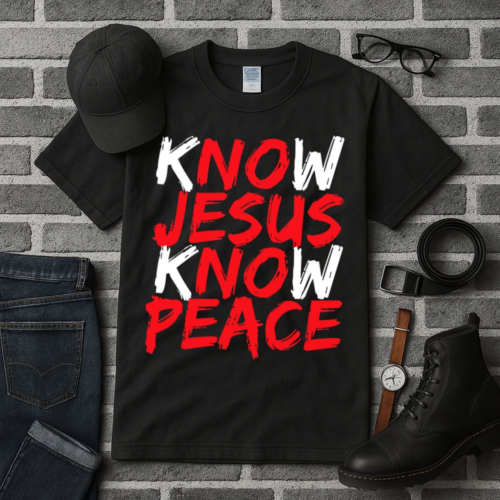 Know Jesus Know Peace No Jesus No Peace Faith God Tall T-Shirt
