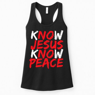 Know Jesus Know Peace No Jesus No Peace Faith God Womens Tank Top