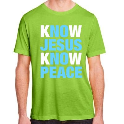 Know Jesus Know Peace No Jesus No Peace Faith God Adult ChromaSoft Performance T-Shirt