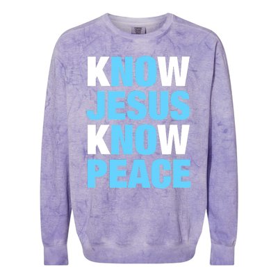 Know Jesus Know Peace No Jesus No Peace Faith God Colorblast Crewneck Sweatshirt