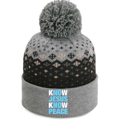 Know Jesus Know Peace No Jesus No Peace Faith God The Baniff Cuffed Pom Beanie