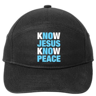 Know Jesus Know Peace No Jesus No Peace Faith God 7-Panel Snapback Hat