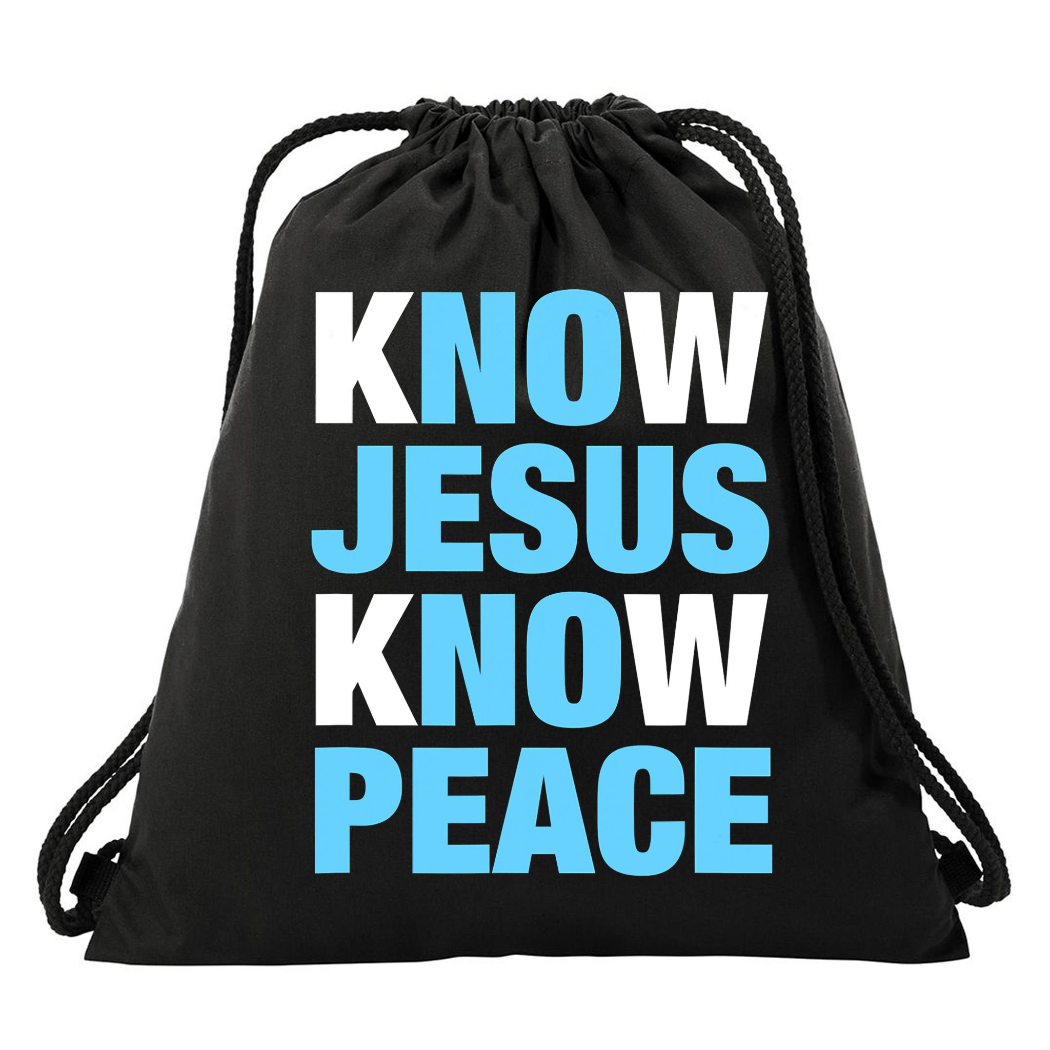 Know Jesus Know Peace No Jesus No Peace Faith God Drawstring Bag