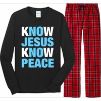 Know Jesus Know Peace No Jesus No Peace Faith God Long Sleeve Pajama Set