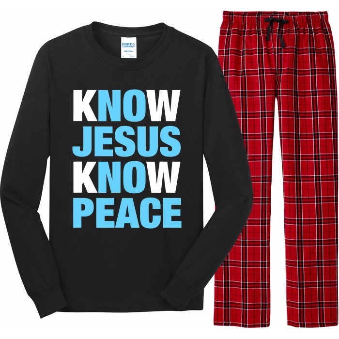 Know Jesus Know Peace No Jesus No Peace Faith God Long Sleeve Pajama Set