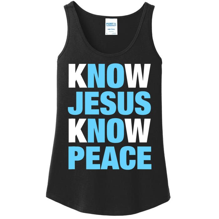 Know Jesus Know Peace No Jesus No Peace Faith God Ladies Essential Tank