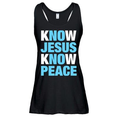 Know Jesus Know Peace No Jesus No Peace Faith God Ladies Essential Flowy Tank