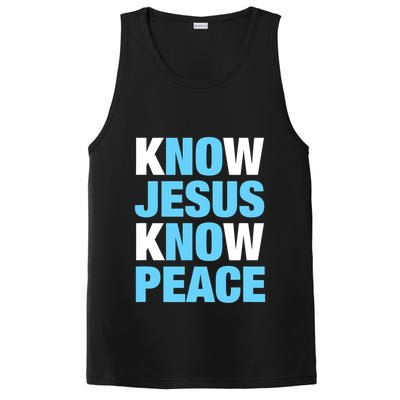 Know Jesus Know Peace No Jesus No Peace Faith God PosiCharge Competitor Tank