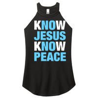 Know Jesus Know Peace No Jesus No Peace Faith God Women's Perfect Tri Rocker Tank