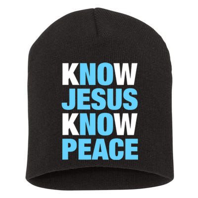 Know Jesus Know Peace No Jesus No Peace Faith God Short Acrylic Beanie