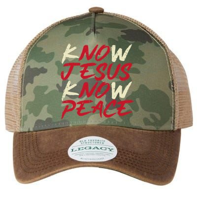 Know Jesus Know Peace No Jesus No Peace Faith God Legacy Tie Dye Trucker Hat