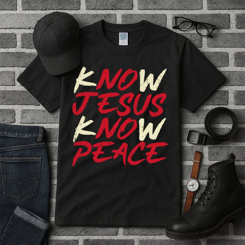 Know Jesus Know Peace No Jesus No Peace Faith God Tall T-Shirt