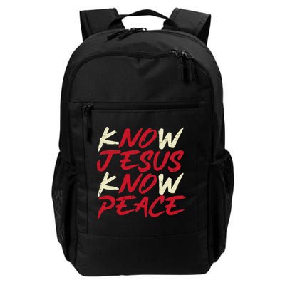 Know Jesus Know Peace No Jesus No Peace Faith God Backpack
