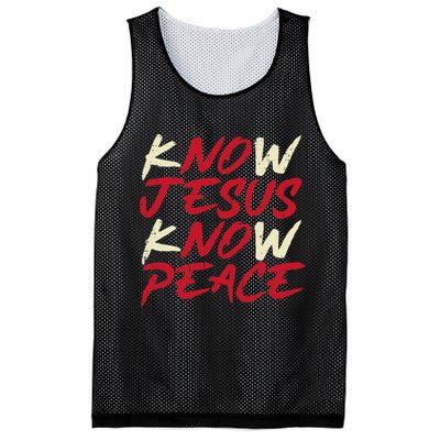 Know Jesus Know Peace No Jesus No Peace Faith God Mesh Reversible Basketball Jersey Tank