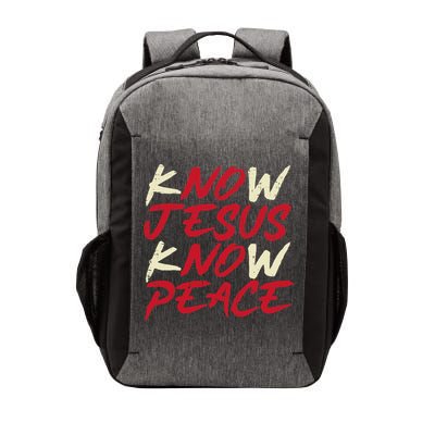 Know Jesus Know Peace No Jesus No Peace Faith God Vector Backpack