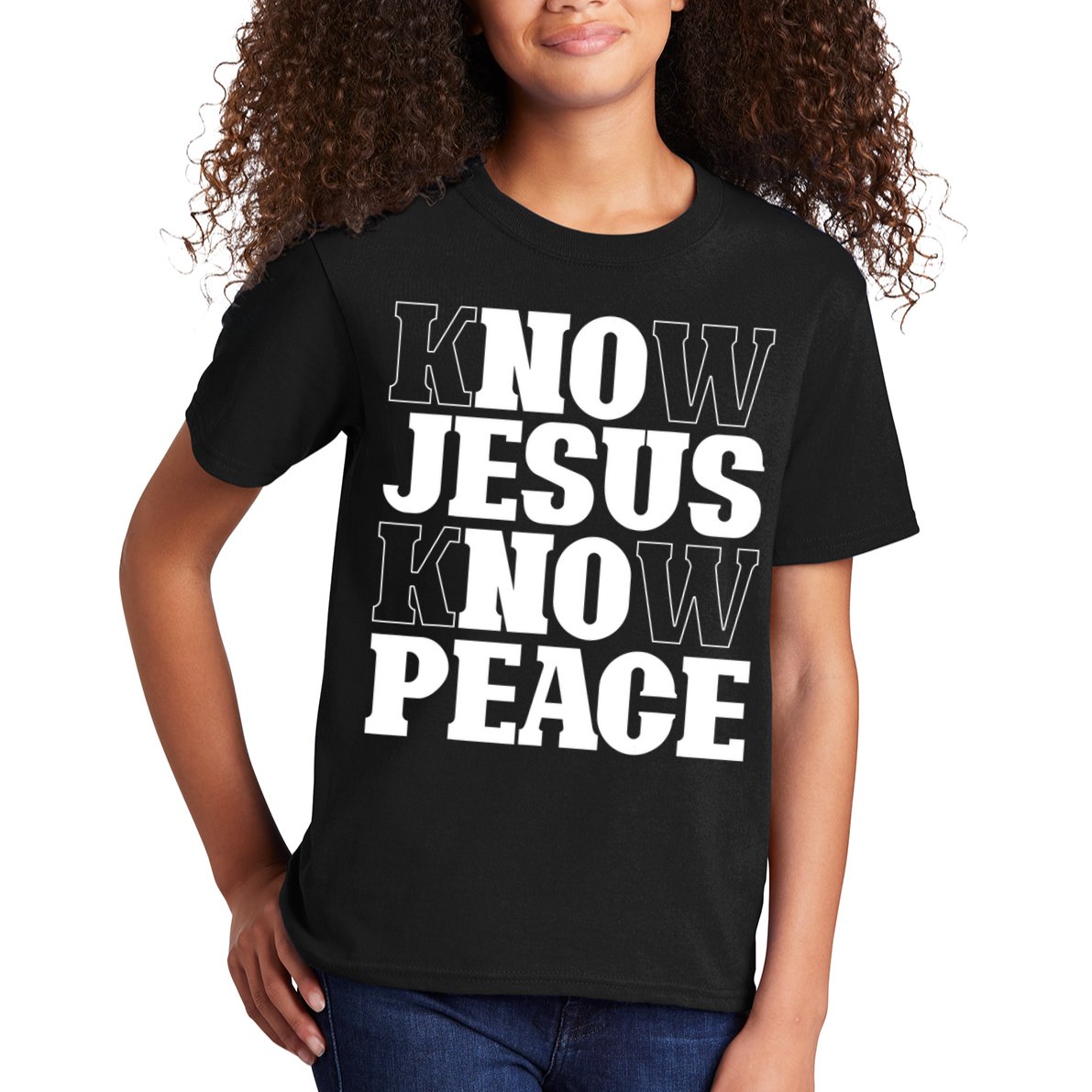 Know Jesus Know Peace Religion God Church Christian Gifts Kids T-Shirt