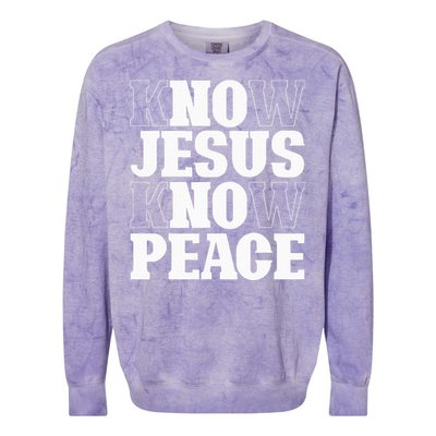 Know Jesus Know Peace Religion God Church Christian Gifts Colorblast Crewneck Sweatshirt