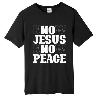 Know Jesus Know Peace Religion God Church Christian Gifts Tall Fusion ChromaSoft Performance T-Shirt