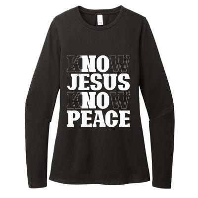 Know Jesus Know Peace Religion God Church Christian Gifts Womens CVC Long Sleeve Shirt