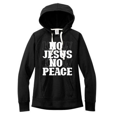 Know Jesus Know Peace Religion God Church Christian Gifts Women's Fleece Hoodie