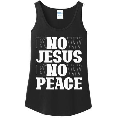 Know Jesus Know Peace Religion God Church Christian Gifts Ladies Essential Tank