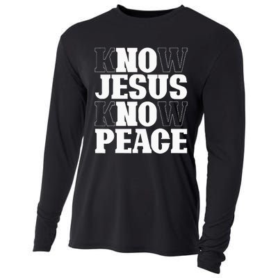 Know Jesus Know Peace Religion God Church Christian Gifts Cooling Performance Long Sleeve Crew