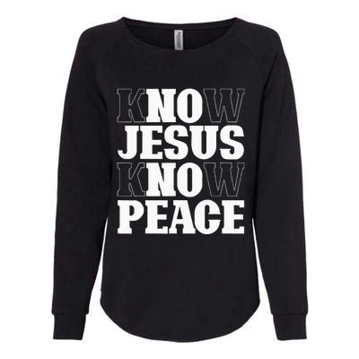 Know Jesus Know Peace Religion God Church Christian Gifts Womens California Wash Sweatshirt