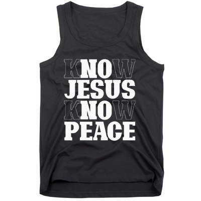 Know Jesus Know Peace Religion God Church Christian Gifts Tank Top