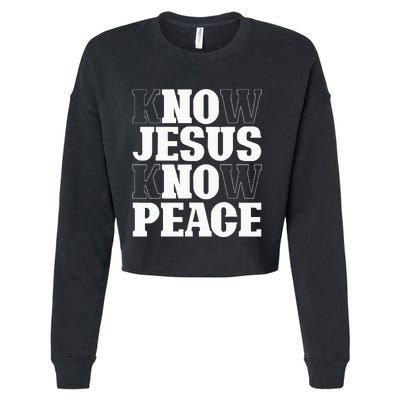 Know Jesus Know Peace Religion God Church Christian Gifts Cropped Pullover Crew