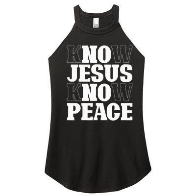 Know Jesus Know Peace Religion God Church Christian Gifts Women’s Perfect Tri Rocker Tank