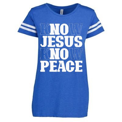 Know Jesus Know Peace Religion God Church Christian Gifts Enza Ladies Jersey Football T-Shirt