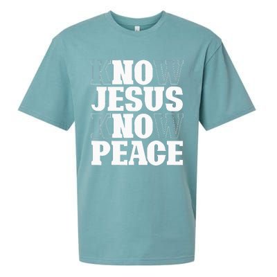 Know Jesus Know Peace Religion God Church Christian Gifts Sueded Cloud Jersey T-Shirt