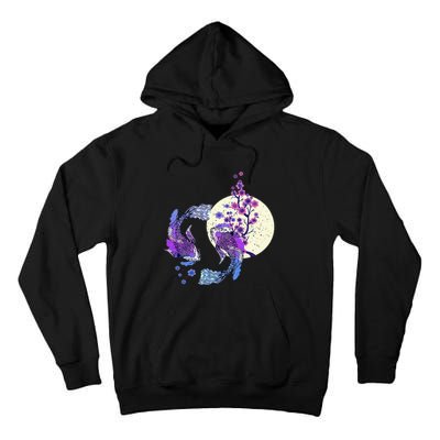 Koi Japanese Koi Carp Full Moon Yin Yang Cherry Blossom Tall Hoodie