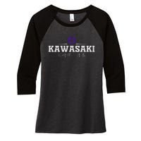 Kawasaki Japan Women's Tri-Blend 3/4-Sleeve Raglan Shirt