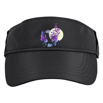 Koi Japanese Koi Carp Full Moon Yin Yang Cherry Blossom Adult Drive Performance Visor